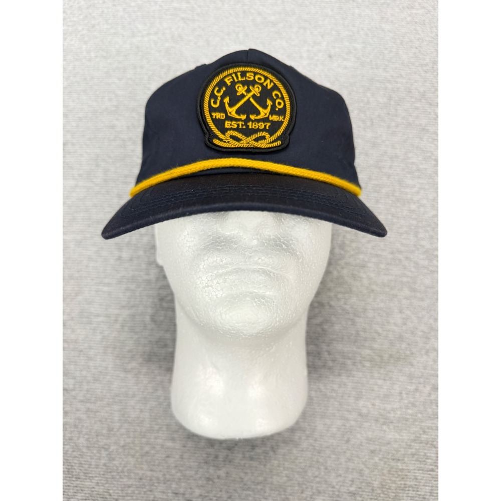 Filson Navy Anchor Rope Hat Mens Adjustable Snapback Cap Navy